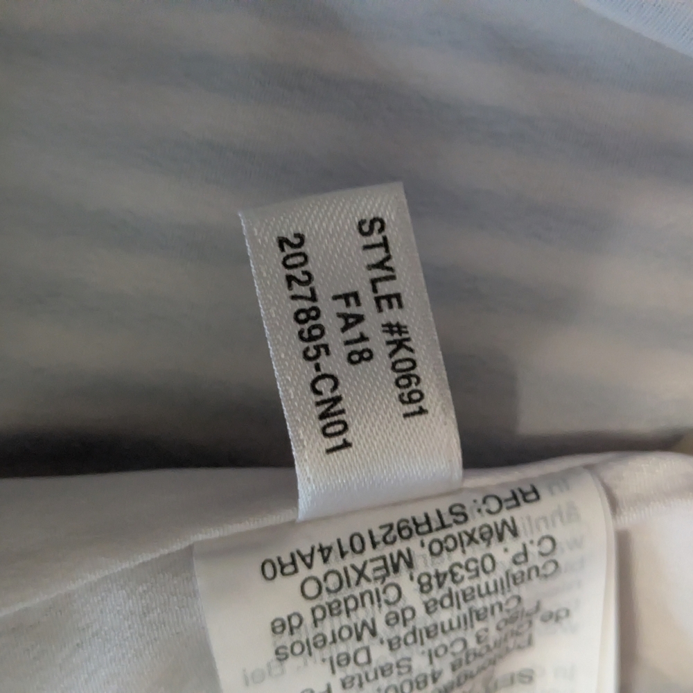 J.Crew Blue White Striped Faux Wrap Dress Cotton Stretch Lined Size 0 K0691 FA18 - Picture 6 of 11
